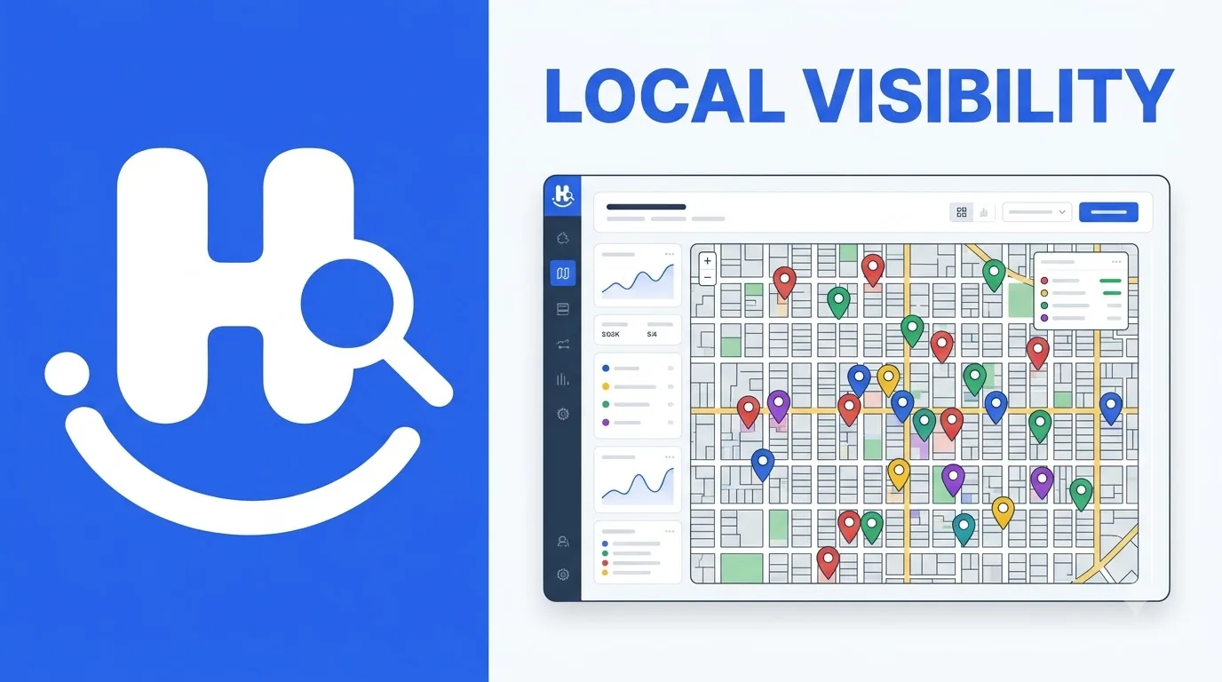 Map grid showing where a business ranks in the Google local pack across a city